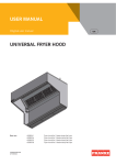 USER MANUAL UNIVERSAL FRYER HOOD