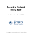 Recurring Contract Billing 2010 - Encore Business Solutions Inc.