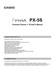PX-5S Firmware Version 1.10 User`s Manual - Support