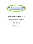 GDI Communications, LLC Graphical User Interface User Manual