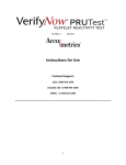VerifyNow PRUTest Package Insert - Accriva Diagnostics