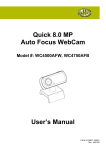 Quick 8.0 MP Auto Focus WebCam User`s Manual
