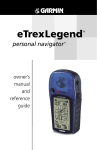 eTrex Legend Owner`s Manual