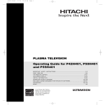 PLASMA TELEVISION Operating Guide for P42H401