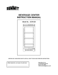 BEVERAGE CENTER INSTRUCTION MANUAL