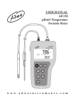 USER MANUAL AD 130 pH/mV/Temperature Portable Meter