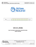 Atlas Sound MVXA-2016 Owner`s Manual