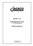 TRANSMISSION JACK USER`S MANUAL MODEL 770