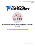 NI Combustion Analysis System Software for LabVIEW User Manual