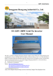 SY-GDV-300W Grid Tie Inverter User Manual