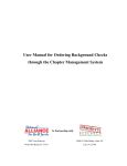 User Manual for Ordering Background Checks through the Chapter