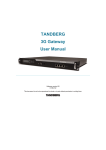 TANDBERG 3G Gateway User Manual