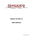 MODEL PCI-IDIO-16 USER MANUAL