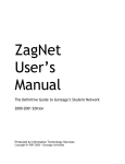 2000-2001 ZagNet User`s Manual