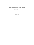 MPL - Supplementary User Manual