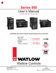 Series 988 User`s Manual Watlow Controls