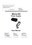 Micro-GC Power Supply User Manual