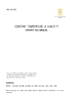 CONSTANT TEMPERATURE & HUMIDITY OPERATING MANUAL