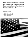 User Manual for School Users of SEVIS Vol II Form I-20