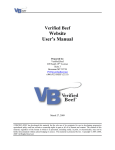 User`s Manual for Verified Beef