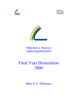Final Year Dissertation 2006