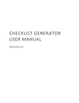 CHECKLIST GENERATOR USER MANUAL