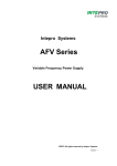 USER MANUAL AFV Series