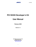 PCI S5335 Developer`s Kit User Manual