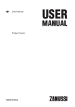 ZBB27450SA User Manual Fridge Freezer