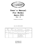 User`s Manual For Model Aero-551 (Rev. A)