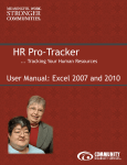HR Pro-Tracker Manual for Excel 2007-10 users