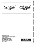 Rumble™ 150, 350 Owner`s Manual
