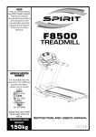 F8500 Treadmill - Spirit Fitness