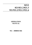 MTZ 921 User Manual - MTZ Equipment Ltd.