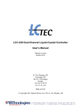 LCC-230 Dual-Channel Liquid-Crystal Controller User`s Manual
