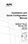 NetBotz 455 Installation and Quick Configuration Manual