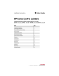 MP-Series Electric Cylinders Installation Instructions