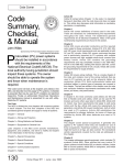 Code Summary, Checklist, & Manual
