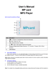 User`s Manual MP card MP3 Player