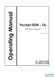 Operating Manual Pocket ISDN - TA
