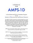 A MANUAL FOR - AMPS-1D