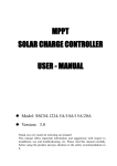 12V/24V 10A MPPT Solar Controller User Manual