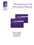 Procurement Card Procedures Manual