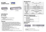 Specifications KVM SWITCH Hardware Requirements Appearance