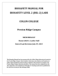 Biosafety Manual - Collin College Faculty Website Directory