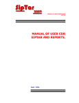 MANUAL OF USER CDR SIPTAR AND REPORTS.