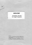GEN/ONE Genlocking Encoder for Amiga Computers User`s Manual