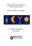 School of Modern Languages STUDENT HANDBOOK 2015-2016