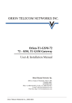 T1 GSM USER MANUAL - Orion Telecom Networks