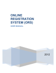 ONLINE REGISTRATION SYSTEM (ORS)